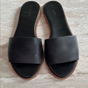 Hinge Black Women's Slide Sandals, 7